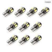 ✨[nappa] 10ชิ้น T10 W5W หลอดไฟ LED CANbus 5730 8SMD 12V 6000K LED แผนที่ภายในรถไฟโดมไฟจอดรถสัญญาณไฟอัตโนมัติ