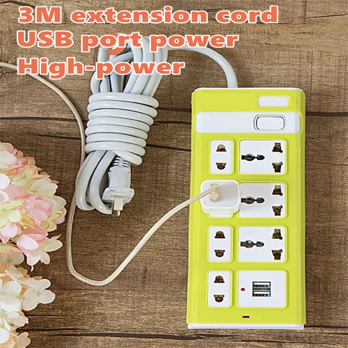 EXTENSION PLUG002 3M long extension 2500W safety switch extension cord