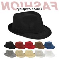 COD tjjs079 New Fashion Linen Short Sleeve Fedora Hat For Men British style gentleman Black Jazz Cap Women chapeu Panama fedoras