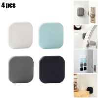 4pcs Silicone Door Handle Bumpers Wall Protector Pad Adhesive Deurstopper Protection Porte Pad Mute Sticker Square White 4x4cm Decorative Door Stops