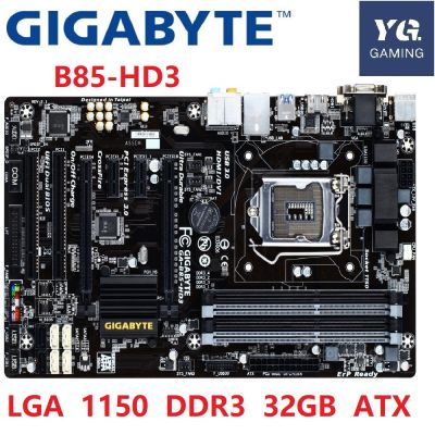 GIGABYTE GA-B85-HD3 เมนบอร์ดเดสก์ท็อป B85 ซ็อคเกต LGA 1150 i3 i5 i7 DDR3 32G Micro-ATX UEFI BIOS เมนบอร์ดมือสอง