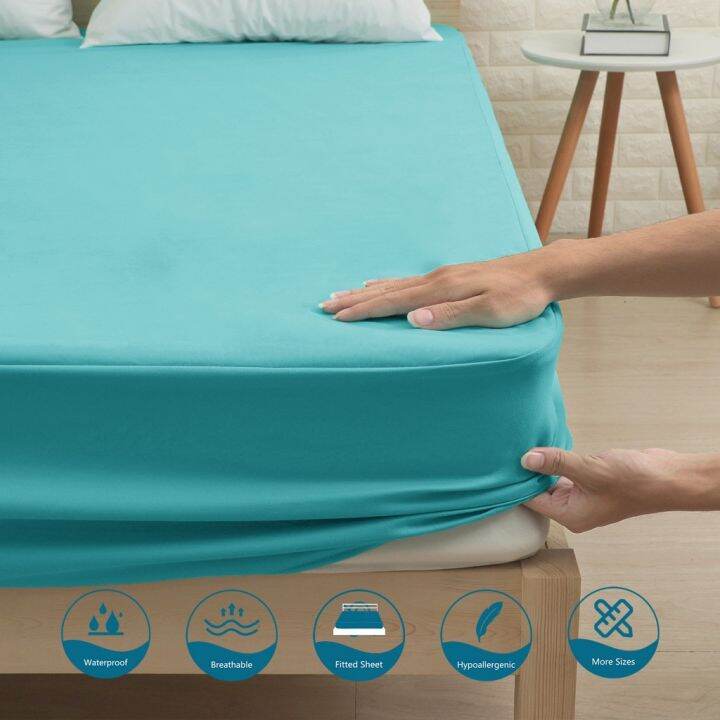 Waterproof Bed Cover Colorful Fitted Sheet Waterproof Sanded Mattress