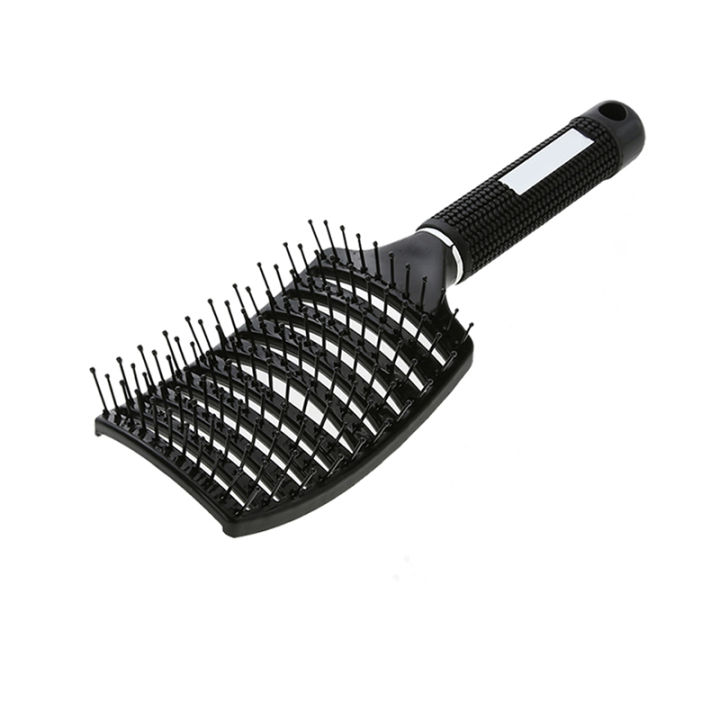 velvet-hairbrush-แปรงหวีทรงโค้งรับกับศีรษะ-vv6-ช่วยนวดหนังศีรษะและลดไฟฟ้าสถิต-สีดำ