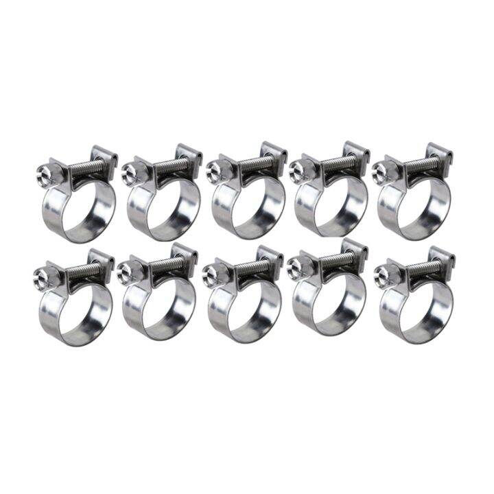 10Pcs Sanitary Mini Fuel Line Pipe Hose Clamp Clip 304 Stainless Steel