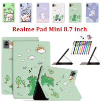 สำหรับ OPPO Realme Pad Mini 8.7นิ้ว2022แท็บเล็ตการ์ตูนน่ารักเด็ก PU หนังกันกระแทกกรณี Cover