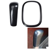 Car Carbon Fiber Central Gear Shift Panel Control Panel Decal with Gear Head Cover for Tiida RHD 2005-2010