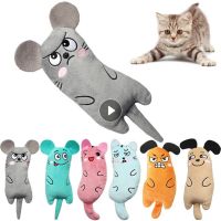 Teeth Grinding Catnip Toys Interactive Plush Cat Toy Mouse Shape Chewing Claws Thumb Bite Cat Mint For Cats Funny Thumb Pillow Toys