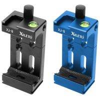 2x XILETU XJ-8 Tripod Head Bracket Phone Holder Clip for Phone Flashlight Micro-Phone with Spirit Level Blue &amp; Black