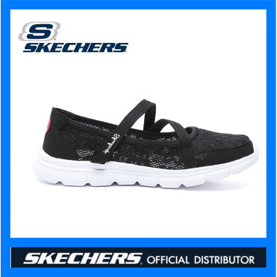 SKECHERS_Seager - Gowalk 4 Power Hitter รองเท้าลำลองผู้หญิง รองเท้าผู้หญิงน้ำหนักเบาพร้อมเวลโคร Air-Cooled Goga Mat-BLACK