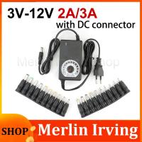 Merlin Irving Shop Adjustable AC 220V To DC 3V-12V 5v 6v 8v 2A 3a 24W 36w Power Supply charger Adapter 8pin 10pin 34pin DC connector Universal q1