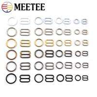 50/100Sets Metal O Ring Buckles Bikini Bra Clothes Adjust Slider Clasp Underwear Strap Connect Hook Sewing Hardware Accessories