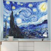 【Local delivery ready stock】150*130cm Wall decor tapestry black star night  wall hanging