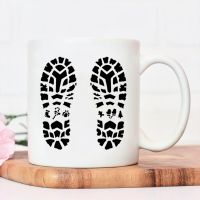 Gift Christmas Footprints Painting Template DIY Print Coloring Ceramic Mug Coffee Mug Water Cup Juice Mugs Tea Cup