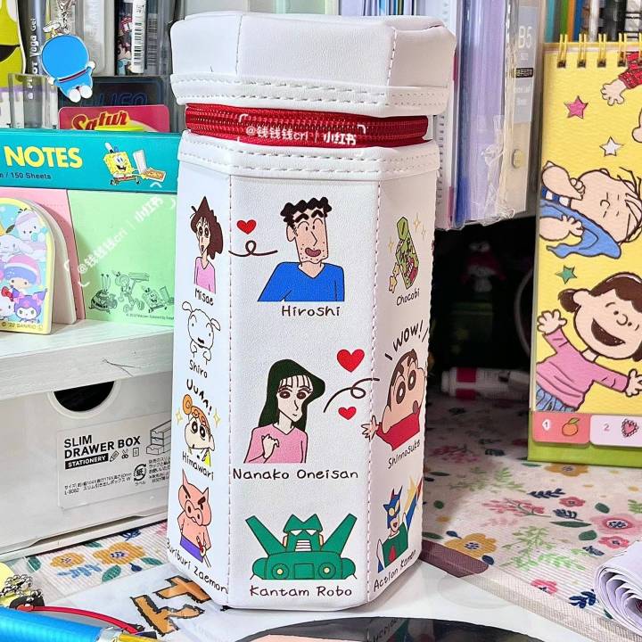 crayon-shin-chan-hexagonal-vertical-pencil-case-cartoon-cute-student-large-capacity-stationery-bag-pencil-case