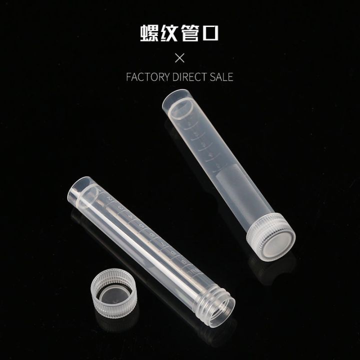 free-shipping-10ml-screw-flat-cryotube-centrifuge-tube-with-scale-plastic-standable-sample-tube-100-pack
