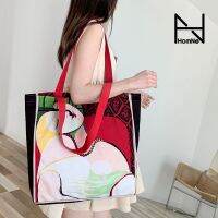 Artist Picasso derivatives surrounding large-capacity canvas bag white-collar student canvas bag womens single shoulder hh 【BYUE】