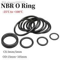 10/50pcs NBR O Ring Seal Gasket Thickness CS3mm/5mm OD15 105mm Nitrile Butadiene Rubber Spacer Oil Resistance Washer Round Shape