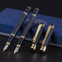 HUAGUES การเขียนเครื่องเขียนคุณภาพสูงมังกรทองสีดำฝ้าปากกาหมึกซึมนักเรียนปากกาเขียนปากกาเจลปากกาเจลธุรกิจ