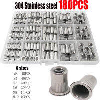 100/150/180 PCS สแตนเลสสตีล Rivet NUT M3 M4 M5 M6 M8 M10 ใส่ Reveting ขนาดสแตนเลสเหล็ก Rivet NUT ชุด Rivetnut-cijiha