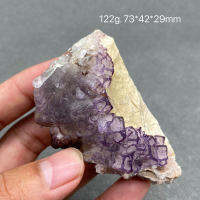 100 Natural Purple Stepped Fluorite Cluster ตัวอย่างแร่อัญมณีระดับหินและคริสตัล