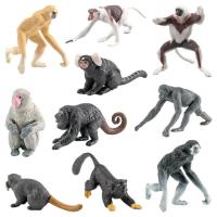 Mini Monkey Figurines Kids Play Animal Figures Mini Monkey Figurines Gorilla Mandrill Baboons Squirrel Monkeys Action Figure Toy for Child Kids Decor Gift honest