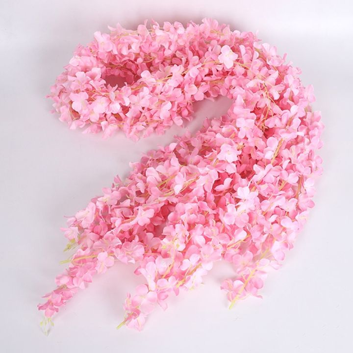 ayiq-flower-shop-จำลองลายดอกซากุระเป็นเถาประดับเพดานดอกไม้แขวนยาวสำหรับงานปาร์ตี้งานแต่งงาน