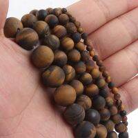 Matte Stone Beads Round Tiger Losoe Bead Jewelry Making Earrings Accessories 15 4 6 8 10mm