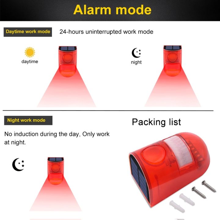 solar-alarm-lamp-110db-warning-sound-6led-red-light-ip65-waterproof-motion-sensor-caution-lights-for-warehouse-secret-place-wall