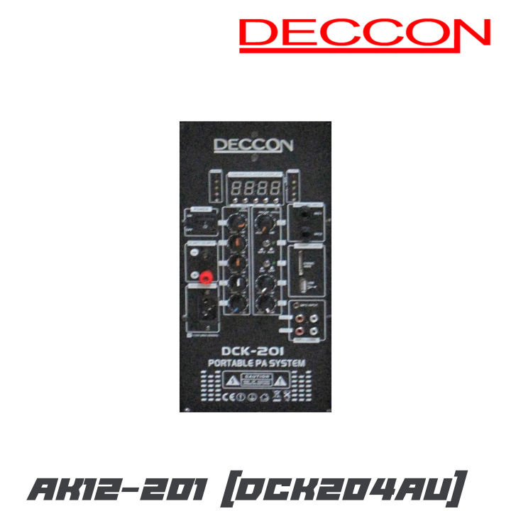 deccon-ak12-201-dck204au-ตู้ลำโพงอเนกประสงค์-12-นิ้ว-พร้อมไมค์ลอย-2-ตัว-กำลังขับ-450-w-มีบูลทูธ-usb-mp3-fm-สามารถบันทึกเสียงได้-รับประกันสินค้า-1-ปีเต็ม