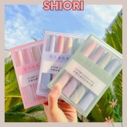 Set 4 Bút Highlight Màu Pastel Retro SHIORI Thân Tròn Giúp Ghi Nhớ trang