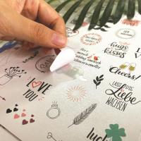 4/5 Stickers Wedding Bliss Stickers Waterproof Removable Flat Sticker Love Sticker Engagement Package Leaves Eucalyptus Pattern Stickers Labels