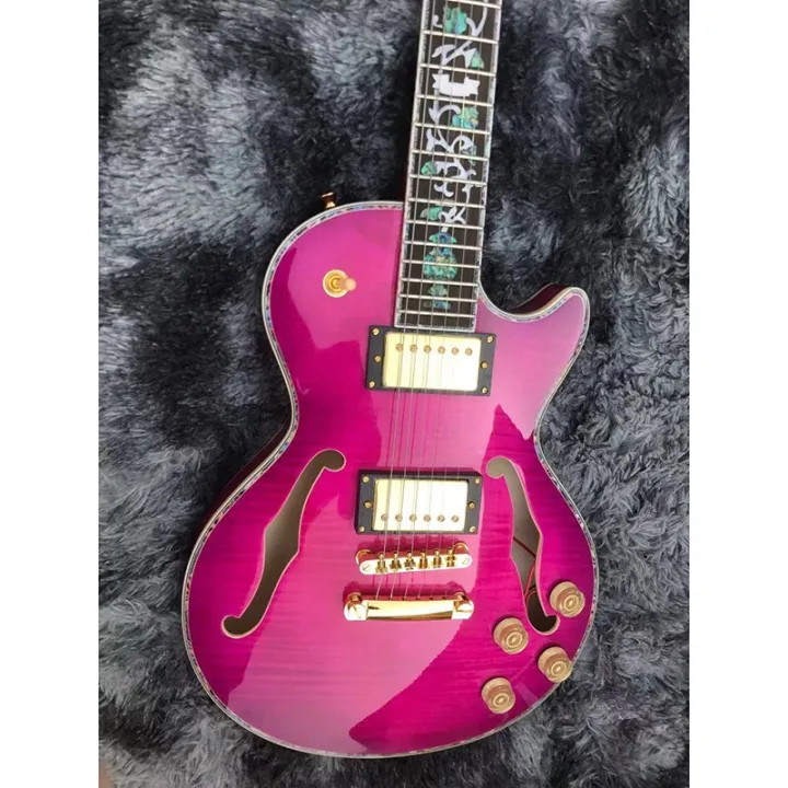 Rare Gibson Les Paul Semi Hollow Body Electric Guitar Purple Burst