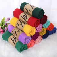 ❣❁♦ Solid Color Hijab Scarf Women Scarf Breathable Cotton Lady Shawls And Wraps Head Scarves Neck Bandana Men Scarf Black Scarves