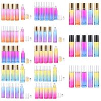 U6Gradient Ball Bottle 5pcs 5ml gradient Color Thick Glass Essential Oil Empty Parfum Bottles Roller Ball Travel Use Necessaries