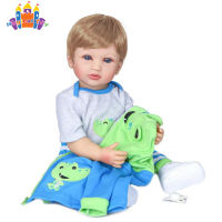 SS【ready stock】55cm Flexible Reborn Baby Boy Doll Silicone Body Kids Birthday Toy Gift