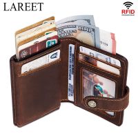 【CW】✹✷▦  Thin Leather Man Wallets Credit Card ID Holder Short Purse Credential Luxury Business Male Walet