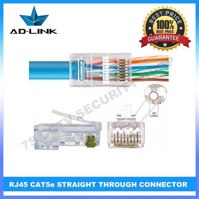 (100pcs) CAT6/Cat5e RJ45 Pass through/Straight through Ethernet ...