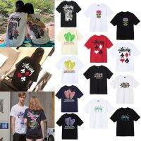 2023 FOR₪ Tide stussy sunflower three new world tour cactus like short-sleeved summer couple T loose cotton