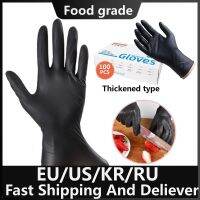 100 pieces Black Chemical Resistant Rubber Nitrile Latex Work Housework Kitchen Home Cleaning Car Repair Tattoo Car Wash Gloves