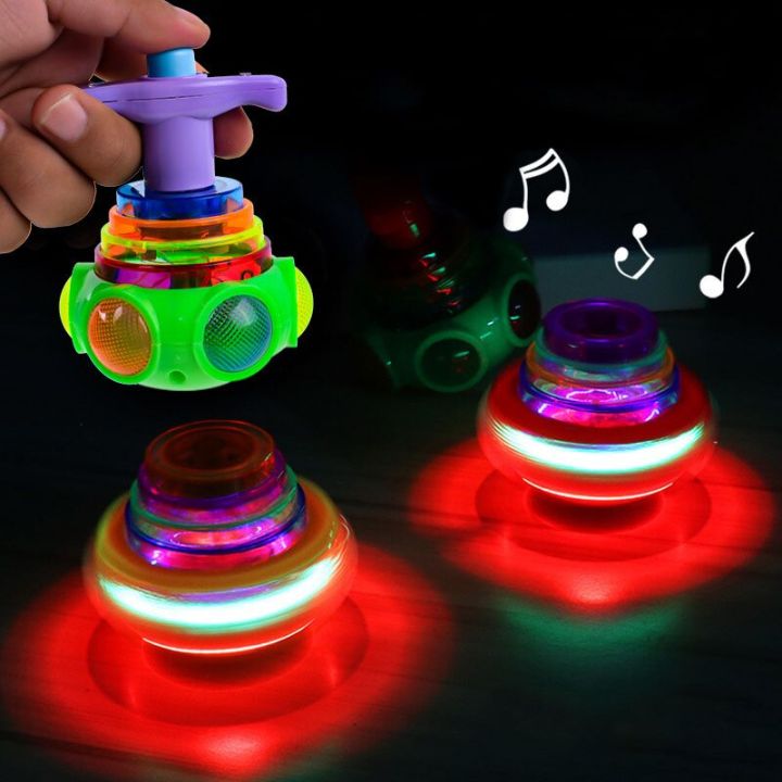 ของเล่นหมุนได้หลากสีเรืองแสงสำหรับของขวัญปาร์ตี้วันเกิดเด็กปั่นของเล่นด้านบนสะท้อนแสงลูกข่าง-gyro