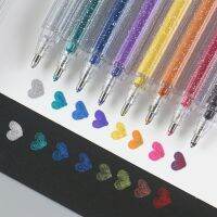 【LZ】۩ﺴ  Glitter Pen for Kid Color Changing Flash Pen Gel Desenho DIY Graffiti Pen Papelaria Black Paper Material Escolar 8 cores