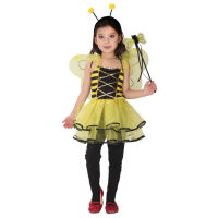 สาวสัตว์ O Stume Fantasia เด็ก Honeybee เครื่องแต่งกายที่มีปีกเด็กสาวแองเจิลเครื่องแต่งกายสำหรับฮาโลวีนคอสเพลย์