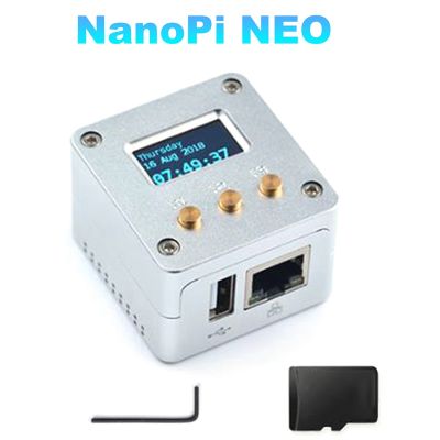 NanoPi NEO+OLED Display+Metal Case Kit Open Source H3 Development Board DDR3 RAM Ubuntu Openwrt Armbian