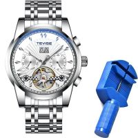 ⌚TEVISE T9005F นาฬิกาเรืองแสงสำหรับผู้ชาย,สัปดาห์ปฏิทินนาฬิกาจักรกลข้อมือชายอัตโนมัติไขลานนาฬิกาอัตโนมัติธุรกิจ