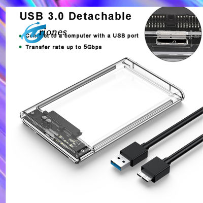 SSD กล่องฮาร์ดไดร์ฟโปร่งใสสถานะของแข็งเชิงกล2.5นิ้วแล็ปท็อป SATA พอร์ตอนุกรม USB 3.0ความเร็วสูง