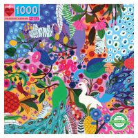 eeboo Peacock Garden 1000 Pc Round - จิ๊กซอว์รูปนกยูงแบบ 1000 ชิ้น