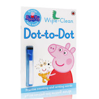 English original picture book Peppa Pig Wipe-clean Dot-to-Dot pink piggy girl piggy page brush pen can repeat Pepes porridge.