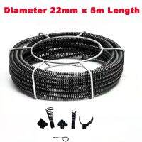 Diameter 22mm *5M Length Household Drain Pipe Dredger Extension Spring Set Sewer Dredger Compression Spring With Connector Traps Drains