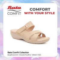 Bata Comfit Womens Comfort Sandals รองเท้าเพื่อสุขภาพ Comfortwithstyle เสริมส้น รองเท้าลำลองแบบสวม สำหรับผู้หญิง รุ่น Sony สีเบจ 6618920