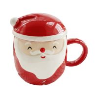 Christmas Ceramic Tea Mugs Funny Travel Coffee Mug Cute Santa Claus Water Cup Girls Boys Friends Gifts